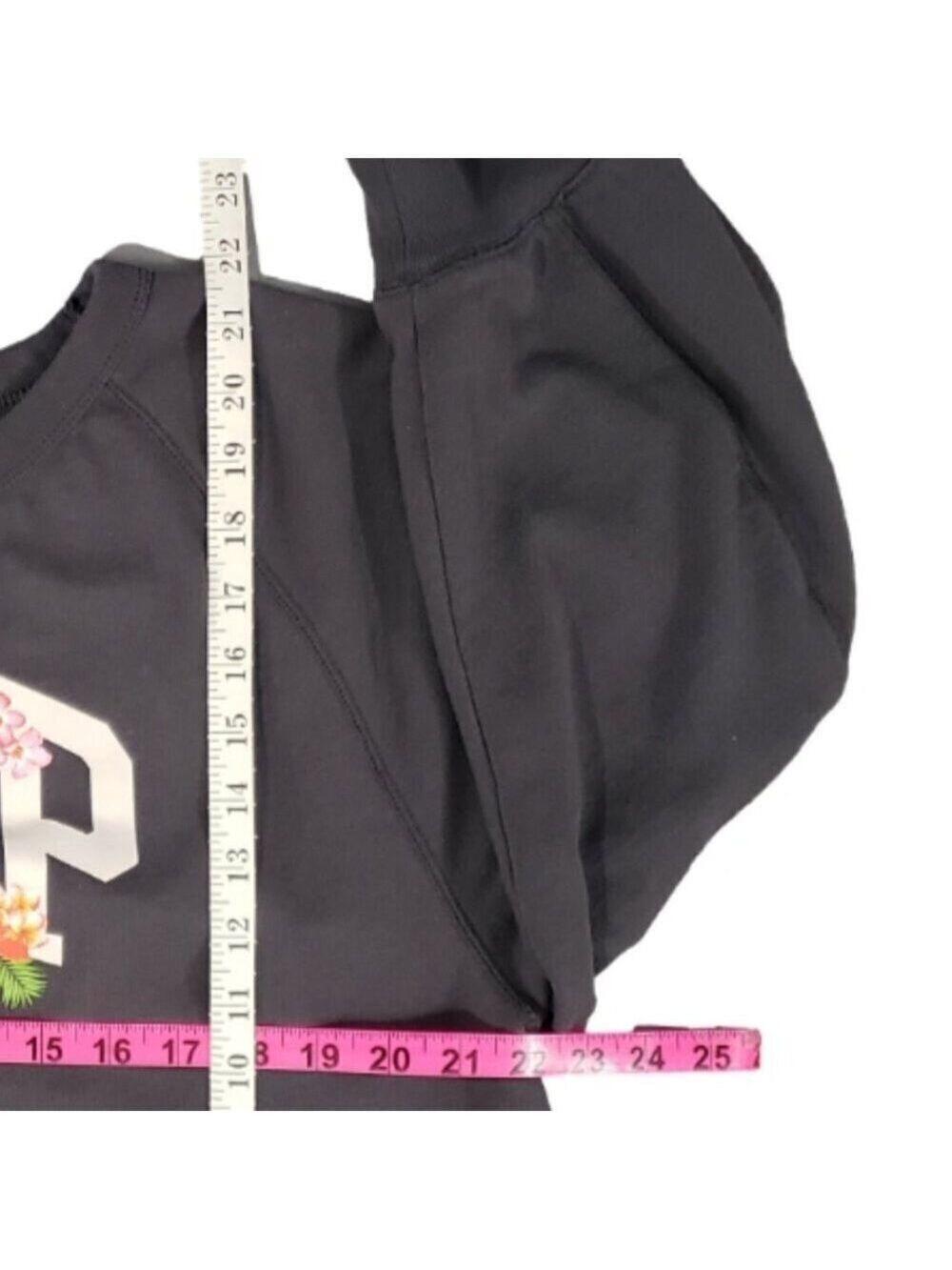 Gap Women's Sweatshirt Size L Gray Pink Floral Logo Crewneck - Picture 7 of 7